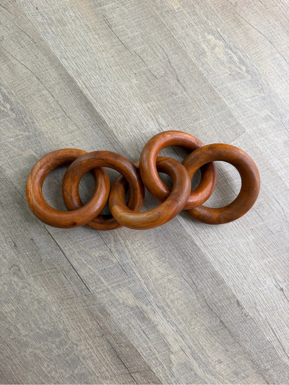 Decorative Wooden Link Table Accent – Brown